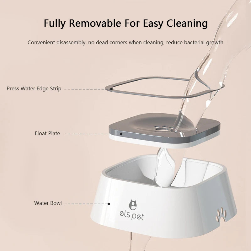 Rovio© Pet Water Fountain with Floating Plates| No Spill Dog Water Bowl